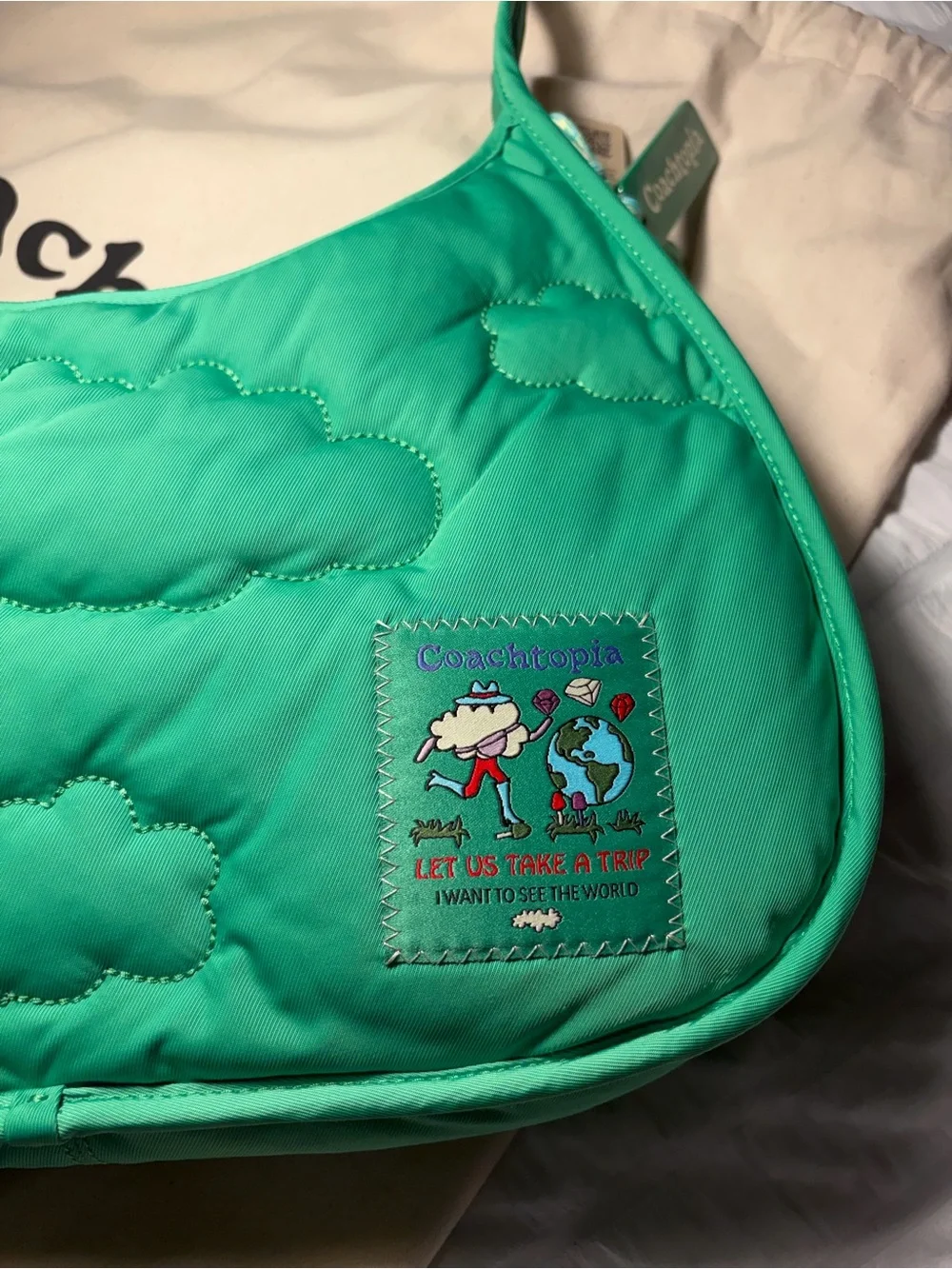 Coach Coachtopia 💚💚 Loop Ergo Cloud-Print Shoulder Bag in green NWT NIB